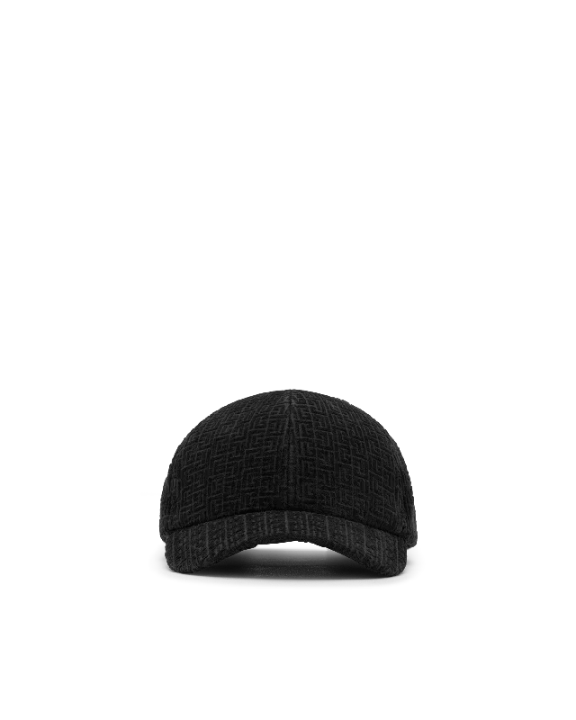 Baseball caps sports event-Embossed Velvet Monogram Baseball Cap