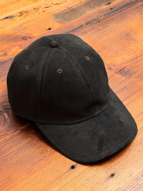 Baseball caps graduation gift-Suede Baseball Cap in Black