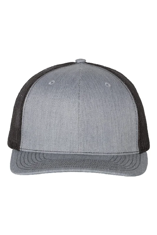 mens hats with smooth colors-Richardson Mens Snapback Trucker Hat - Heather Grey/Black