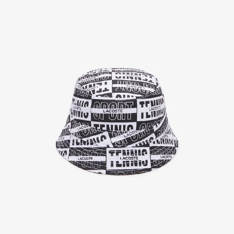 Bucket hats for adventurers-Unisex Reversible Printed Cotton Bucket Hat Beige / White / Black