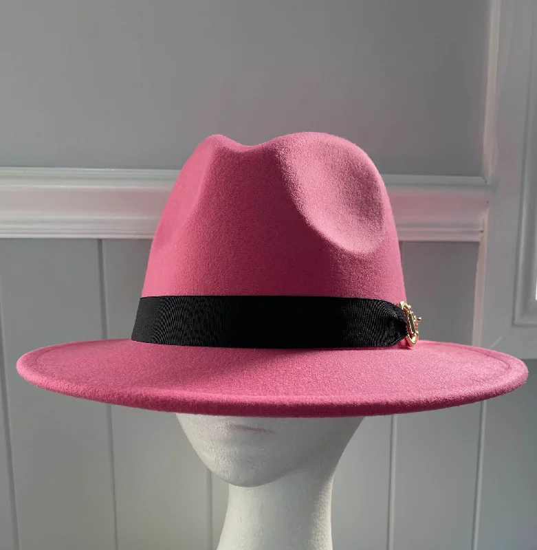 Beanies for cold adventures-Pink Panama Hat Snaffle Bit Band - Small