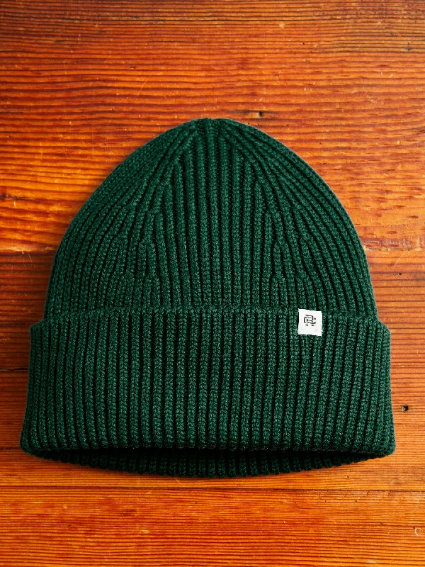 Wool Hats in light khaki-Merino Wool Watch Cap Beanie in British Racing Green