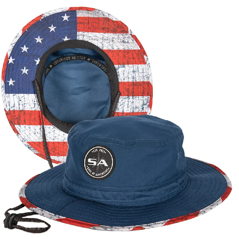 Bucket hats for casual travelers-Bucket Hat | American Flag | Navy 2.0