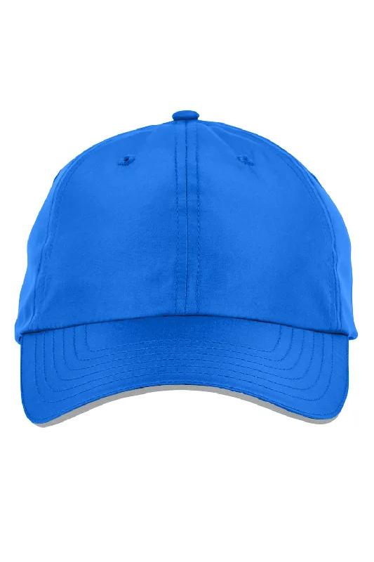 mens hats with double stitching-Core 365 Mens Pitch Performance Moisture Wicking Adjustable Hat - True Royal Blue