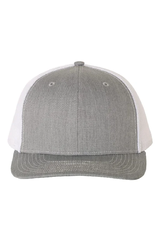 mens hats with bold patterns-Richardson Mens Snapback Trucker Hat - Heather Grey/White