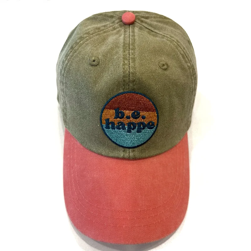 Baseball caps YouTube merch-Non-distressed Buckle Back Baseball Cap | Olive + Coral