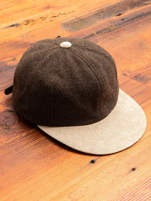 Wool Hats for urban strolls-2 Tone Wool Cap in Khaki Green/Beige