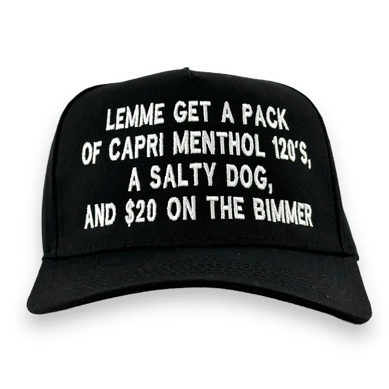 mens hats with custom colors-LEMME GET A PACK OF CAPRI MENTHOL HAT