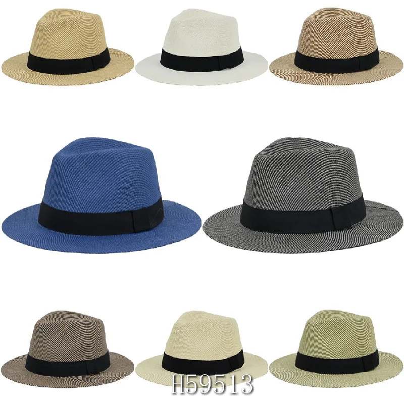 Bucket hats for streetwear fans-Wholesale Summer Sun Straw Bucket Hats H59513