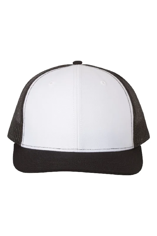 mens hats with rich tones-Richardson Mens Snapback Trucker Hat - White/Black