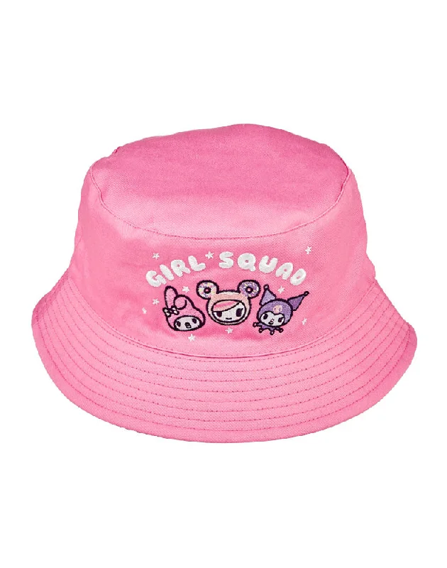 Bucket hats with funky patterns-tokidoki x Hello Kitty and Friends Balloon Squad Reversible Bucket Hat