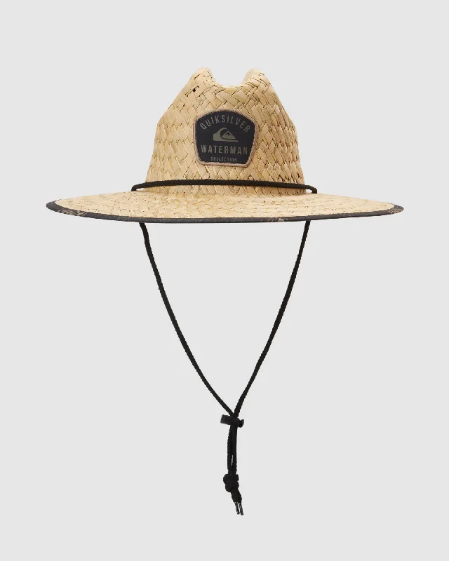 mens hats for snapper fishing-Mens Waterman Outsider Straw Lifeguard Hat