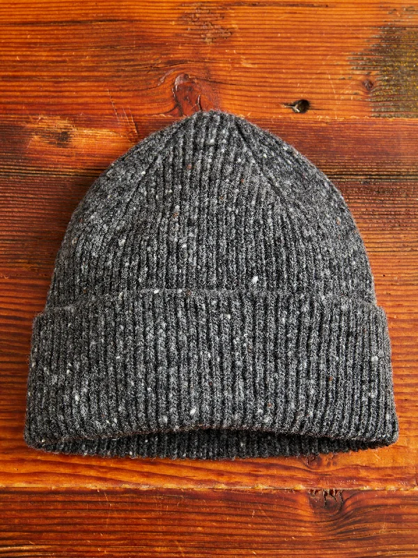 Wool Hats for dune walks-"Out of the Blue" Wool Beanie in Charcoal