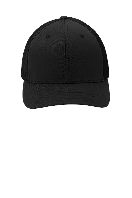 mens hats in amber stone-Port Authority Mens Stretch Fit Hat - Black