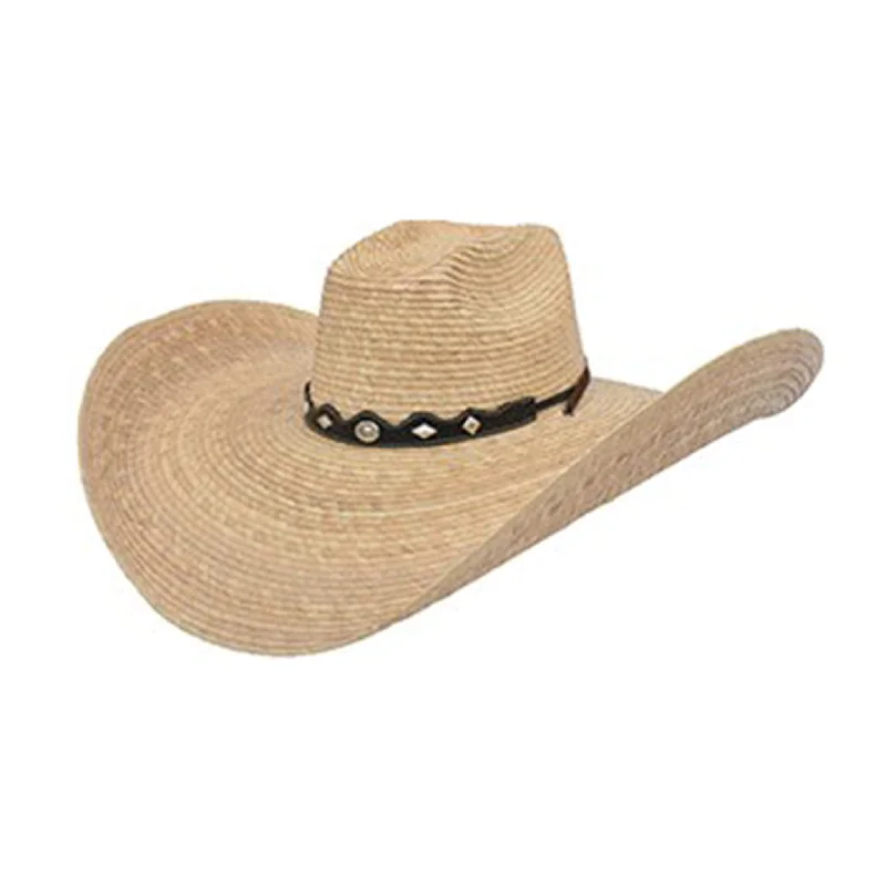 Thin headbands for layering-Old West Texas Quemada Palm Straw Hat