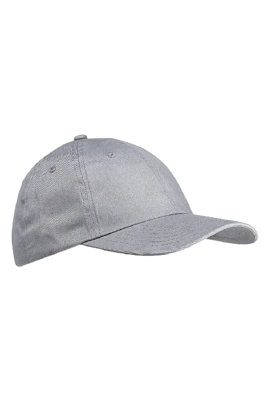 mens hats in aqua-Big Accessories Mens Brushed Twill Adjustable Hat - Light Grey