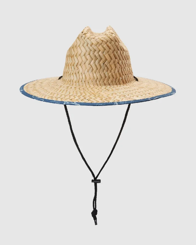 mens hats with crisp patterns-Mens Waterman Outsider Straw Lifeguard Hat