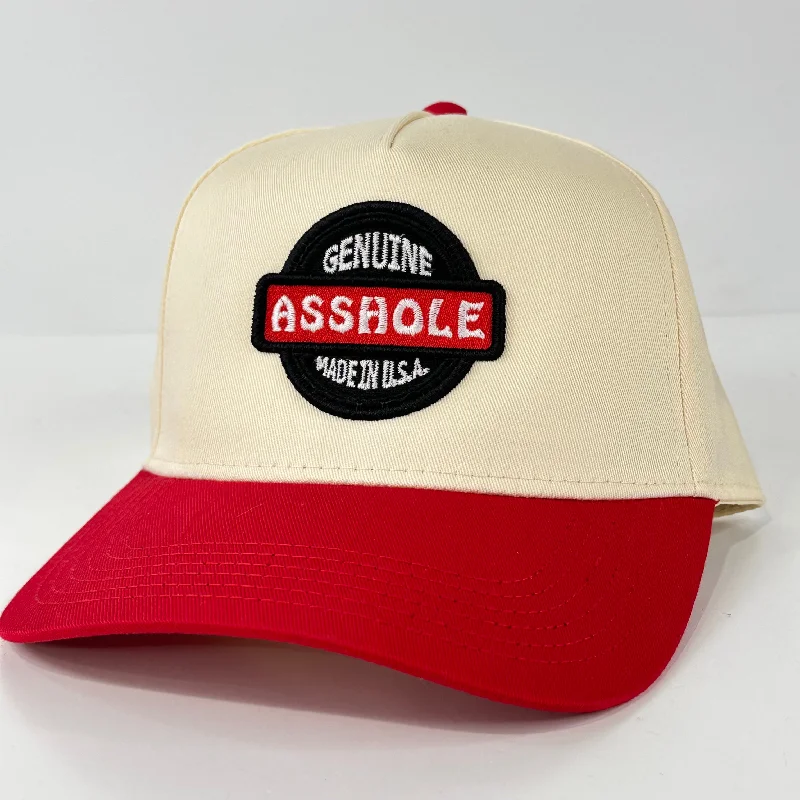 Baseball caps duffel cap-Genuine Asshole Made in USA Funny Snapback Baseball Adjustable Cap Hat Custom Embroidered