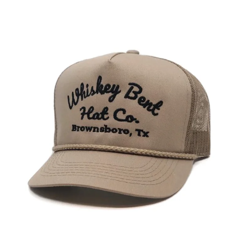 Running headbands for kids-Whiskey Bent Hat Co Tan Cap