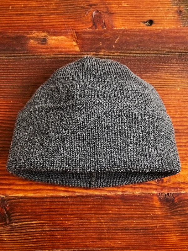 Wool Hats for cliff walks-Wool Knit Watch Cap in Charcoal