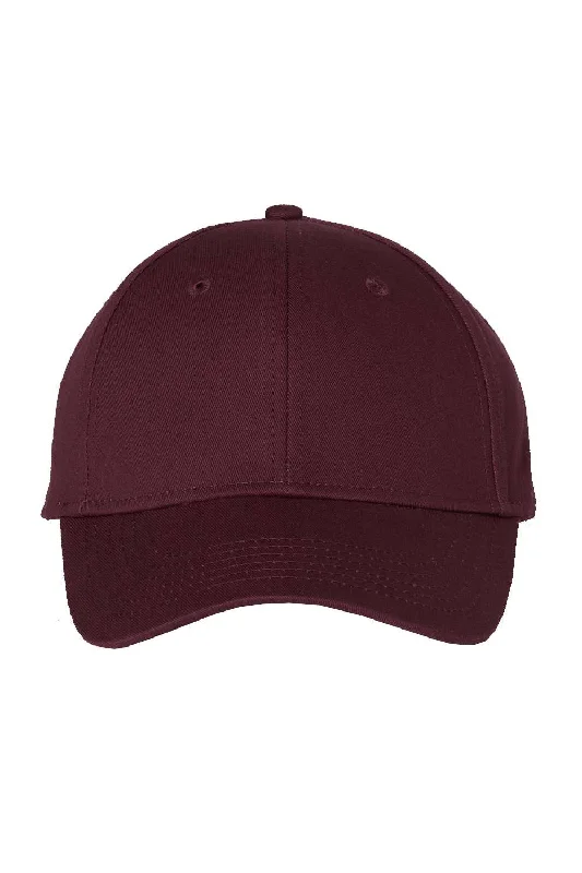 mens hats in kangaroo leather-Valucap Mens Chino Adjustable Hat - Maroon