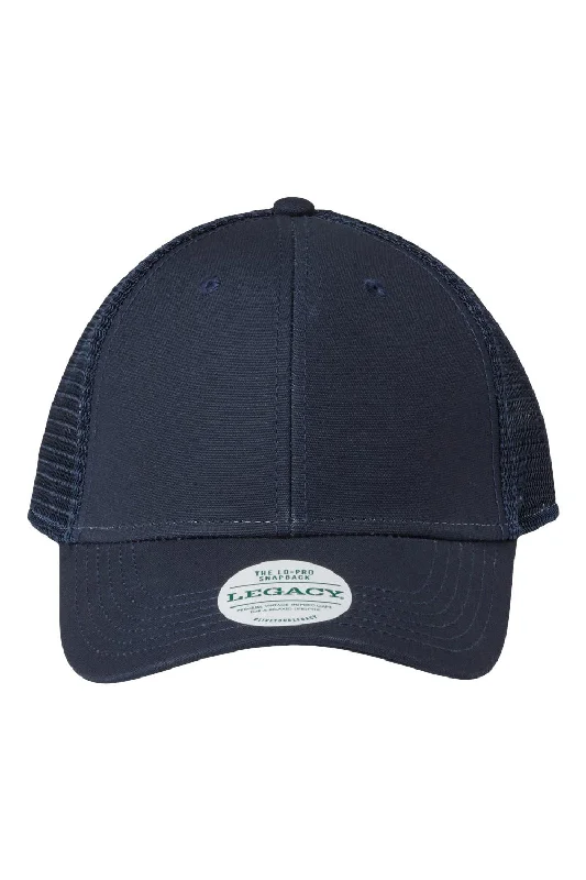 mens hats for whale watching-Legacy Mens Lo Pro Snapback Trucker Hat - Navy Blue