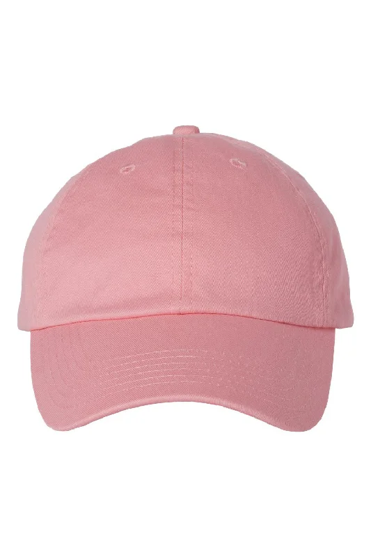 mens hats with heavy fabric-Valucap Mens Adult Bio-Washed Classic Adjustable Dad Hat - Pink