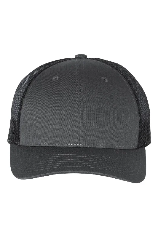 mens hats with feathers-Richardson Mens Snapback Trucker Hat - Charcoal Grey/Black