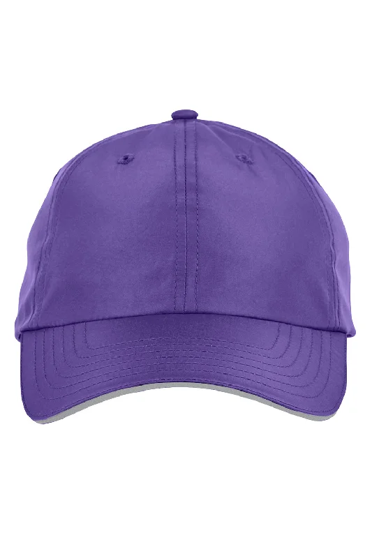 mens hats in sage-Core 365 Mens Pitch Performance Moisture Wicking Adjustable Hat - Campus Purple