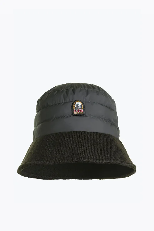 Bucket hats with soft lining-Puffer Bucket Hat Black