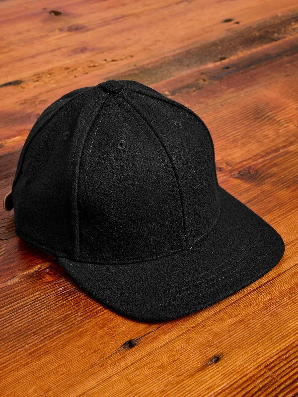 Wool Hats with crisp charm-Baseball Hat in Black Wool