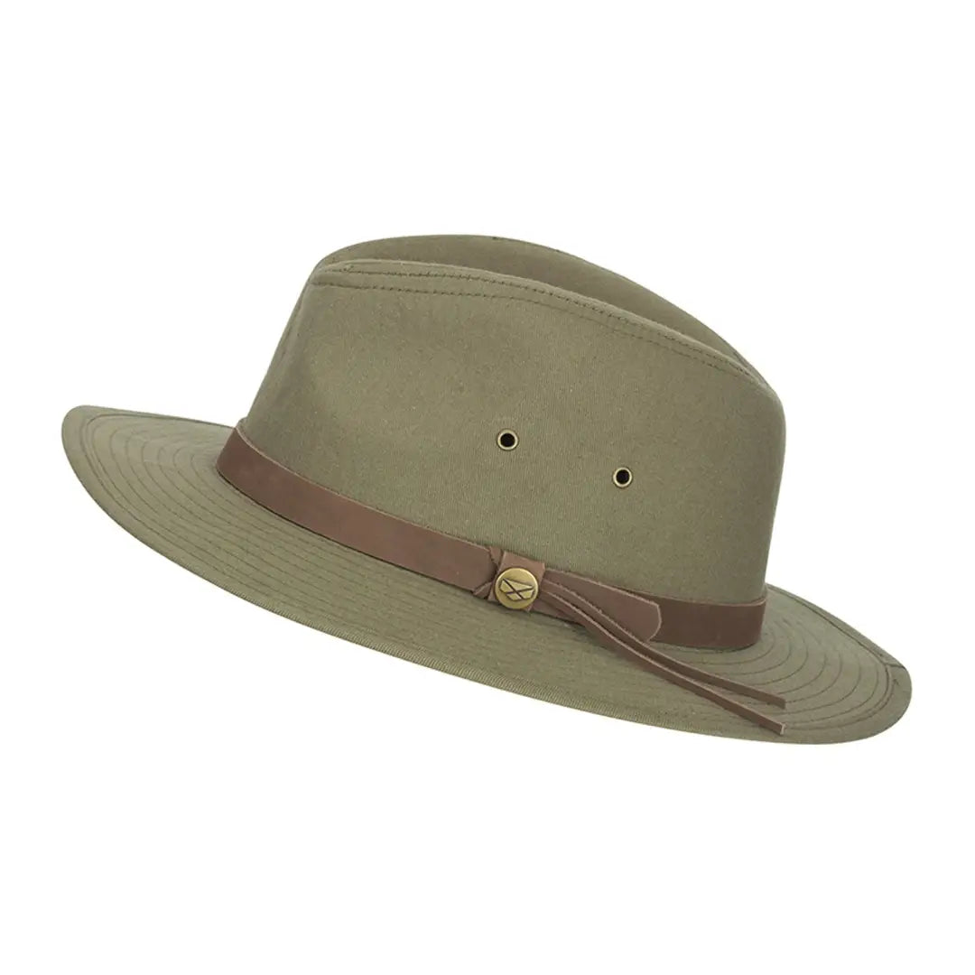 Beanies for outdoor sports-Hoggs of Fife Panmure Canvas Foldable Hat Khaki