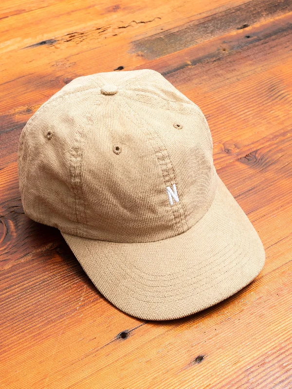 Knotted headbands for summer-Baby Corduroy Sports Cap in Khaki