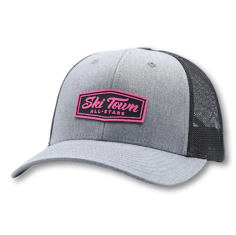 HEATHER GREY/BLACK W/ PINK PATCH