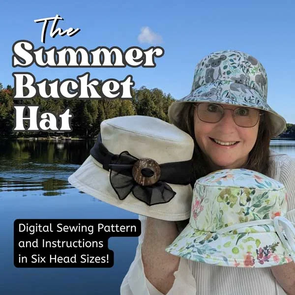 Bucket hats with unique designs-The Summer Bucket Sun Hat, sewing pattern and instructions, digital format