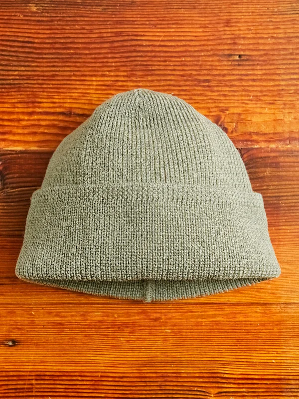 Wool Hats in dense alpaca-Wool Knit Watch Cap in Sage