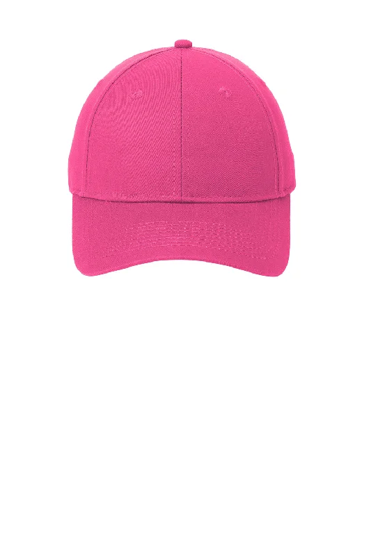 mens hats in suede-Port & Company Mens Twill Adjustable Hat - Neon Pink