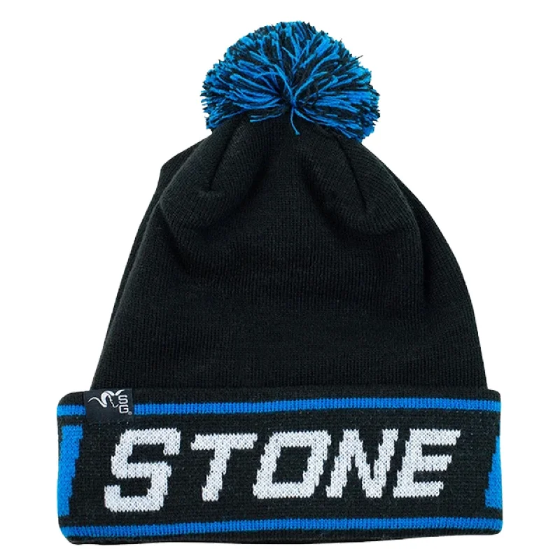 Beanies with festive prints-Stone Glacier POM Beanie