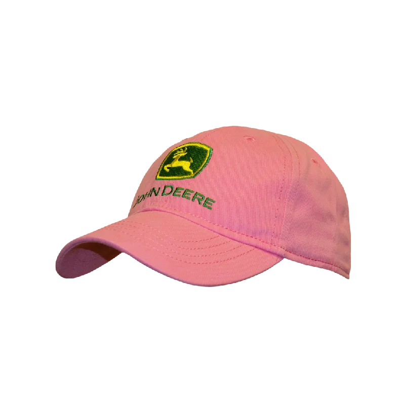 Beanies for cozy outfits-John Deere Kid's Logo Girl's Pink Hat Cap