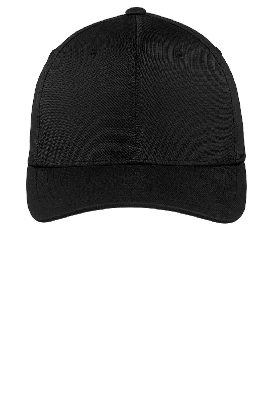 mens hats for crab fishing-Sport-Tek Mens Moisture Wicking Stretch Fit Hat - Black