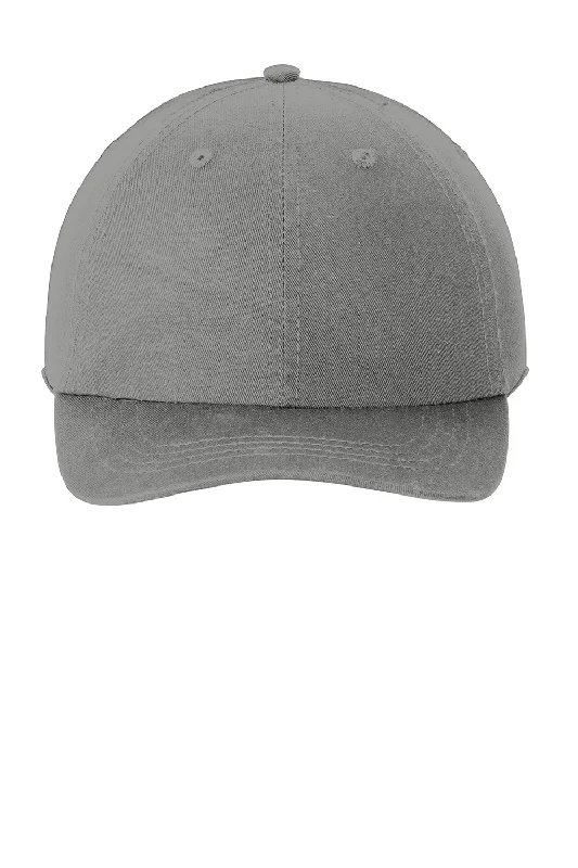 mens hats with mesh-Port & Company Mens Adjustable Hat - Deep Smoke Grey