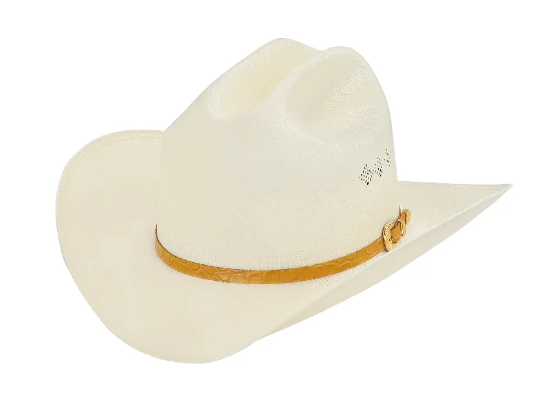 mens hats in voile-Milano Men's Larry Mahan's Straw Cowboy Hat