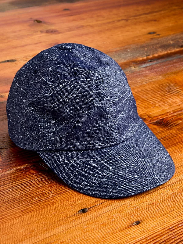 Beanies for cozy nights-Billowing Wind Jacquard Dad Cap in Indigo