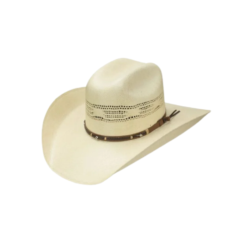 mens hats with bold colors-Stetson Men's Straw Mule Creek Hat