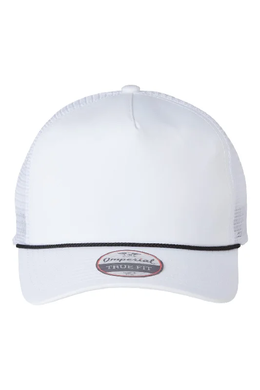 mens hats with fun patterns-Imperial Mens The Rabble Rouser Moisture Wicking Snapback Hat - White/Black