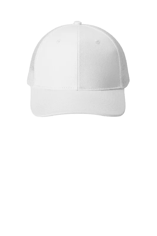 mens hats for concerts-Port Authority Mens Adjustable Trucker Hat - White