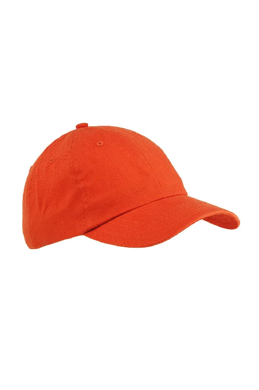 mens hats in herringbone-Big Accessories Mens Brushed Twill Adjustable Hat - Tangerine Orange