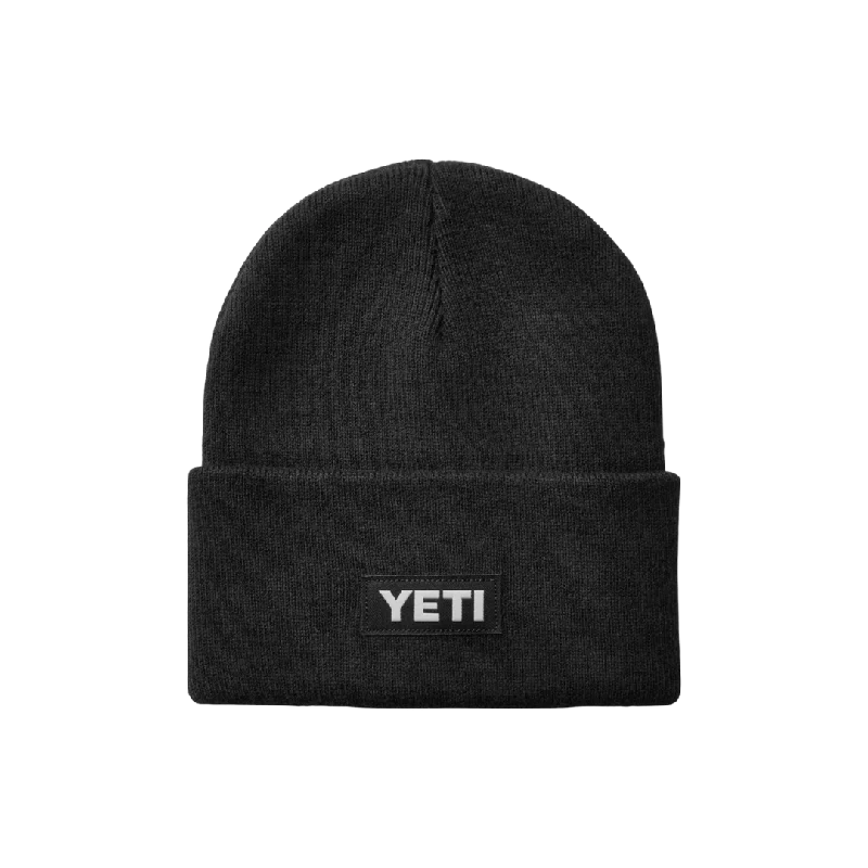 Beanies for holiday travel-Yeti Men's Limited Edition Badge Black Beanie