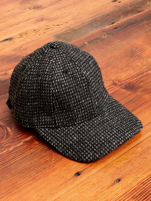 Cotton headbands for men-Tweed Cap in Grey Dots