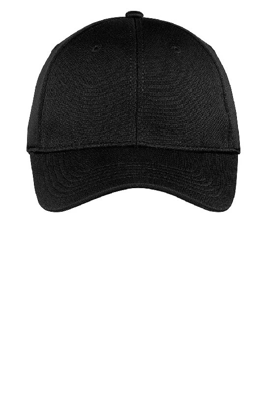 mens hats for rooftop events-Sport-Tek Mens Moisture Wicking Adjustable Hat - Black